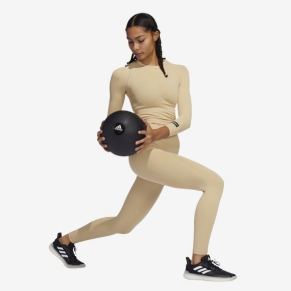 Adidas Formotion Training Sculpt Seamlessly Hazy Beige Tights, Plus Size 4X NWT - Picture 6 of 13